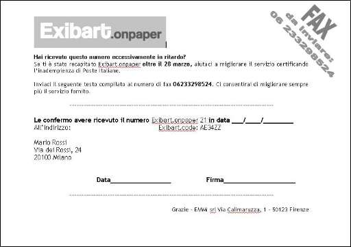 Exibart.onpaper è in ritardo? Facci un fax Exibart.onpaper è in ritardo? Facci un fax