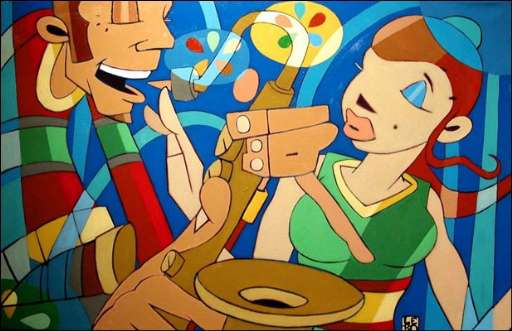 Metti un jeans nelle mani di uno street artist. A Roma performance pittorica e fashion collection estemporanea