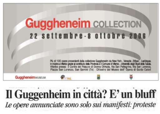 Guggenheim a Viterbo? No, burla di Ozmo. E volano anche le denunce…