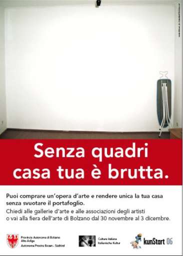 Vuoi giornate più serene? Compra un quadro! Originale campagna pubblicitaria a Bolzano…