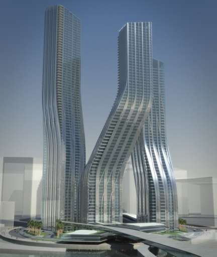 Dubai, le tre torri danzanti di Zaha Hadid…