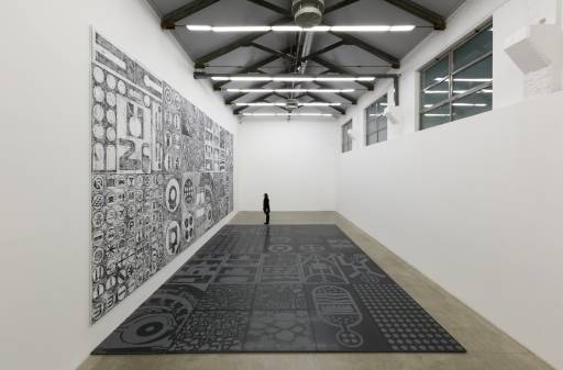 Fino al 18.I.2014 | Matt Mullican, Stone Video Rubbing Wire | Steven Claydon, Grid & Spike  | Galleria Massimo De Carlo, Milano