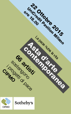 CIPMO – Centro Italiano per la Pace in Medio Oriente e Sotheby’s promuovono per giovedì 22 ottobre, nel quadro di Expo in Città, una  ASTA D’ARTE CONTEMPORANEA  a cura di Arturo Schwarz