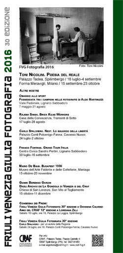 Il CRAF festeggia il trentennale della rassegna “Friuli Venezia Giulia Fotografia”