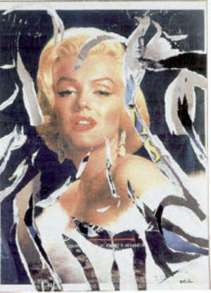 Mimmo Rotella, La divina (Marilyn), 1999, décollage su tela, cm 120x93, collezione privata