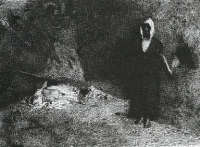 GIUSEPPE DE SANCTIS NAPOLI – 1858/1924 Tentazione di Sant’Antonio Acquaforte di mm 325 per 390 da un dipinto di Domenico Morelli