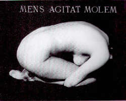 Eugenio Miccini, Mens agitata molem, riporto fotografico e lettere in bronzo, 1996, cm 69x104