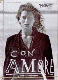 Lamberto Pignotti, Con amore, tecnica mista su pagina di periodico, 1993, cm 28x21,5