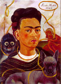 Frida Kahlo. Autoretratto con changuito 