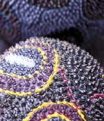 Vittorio Valente - Guerriero silenzioso - Ovoide - silicone colorato, cartapesta, metalli e oggetti vari - 2000 - part., cm 70 x 40 ca