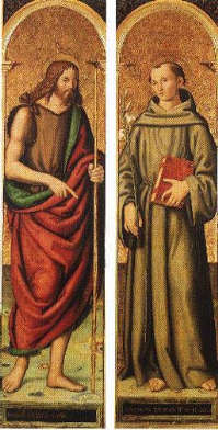 I Santi Giovanni Battista e Antonio; Marcantonio Aquili, 1514.