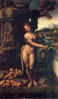 da Leonardo da Vinci, Leda, 1505-1510 ca., Firenze, Uffizi