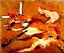 Fausto Pirandello "Volpe" 1942 ca. olio su tavola cm 47,5 x 57,5
