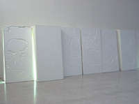 Stefano Arienti Cartoline 1990 polistirolo 150 pannelli neon