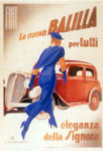 Marcello Dudovich "Fiat la nuova Balilla per tutti."1933 manifesto.