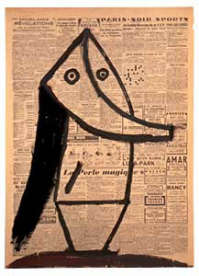 Pablo Picasso Personnage 1943 olio su giornale 60 x43 cm collezione privata 