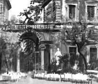 Luigi Bracchi Palazzo Trivulzio 1942 tempera 40 x 48