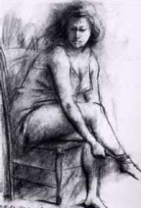 Giacomo Manzù Figura seminuda accasciata 618 x 500 mm collezione privata