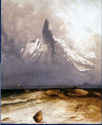 Balke-Il monte Stetind nella nebbia 1864