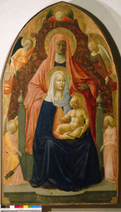 Masaccio e Masolino, Madonna con Bambino e angeli e Sant’Anna, Uffizi, Firenze