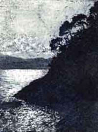 Paola Ginepri, Zoagli-controluce, acquatinta e acquaforte, cm 169 x 227 