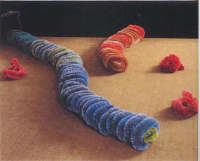 Pascali Pino. Bachi da setola 1968 acrilico su anima di ferro