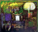 Madhat Shafik, Notti Vaganti, cm 100 x 120, tecnica mista su tela, 1990 