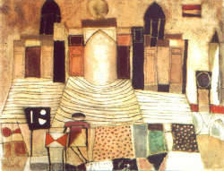 Franco Gentilini - Santa Maria Maggiore - Olio su tela sabbiata cm81x100