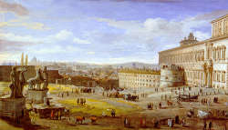 Gaspar Van Wittel. la piazza di Monte Cavallo. 1683, Palazzo del Quirinale