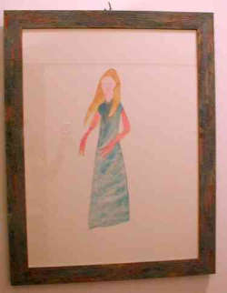 VANESSA BEECROFT  "Senza titolo" 1993, acquarello su cartone sagomato su