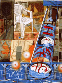 Lari Pittman, Untitled, 2000, olio e smalto su legno