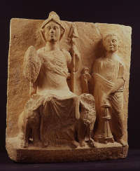 Zenobia, ALLAT SEDUTA TRA DUE LEONI