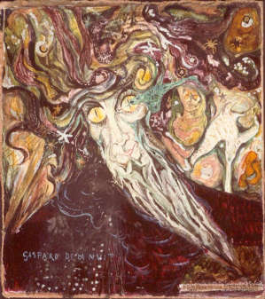 Raoul Dal Molin Ferenzona , Gaspard de la nuit" olio su cartone, 1920
