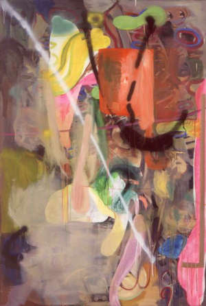 Albert Oehlen, Electronentestament 2001 Oil on canvas 195,4 x 130,2 cm