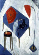 Laura Fiume, Lettera interrotta, olio su velluto, cm 140x100