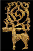 Cervo, IV sec. a.C., oro argento e bronzo dal kurgan 1 di Filippovka
