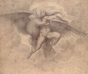 Il mito di Ganimede. Michelangelo - Il ratto di Ganimede, carboncino, 1532-1533