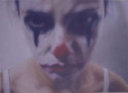 Presicce Dietro le quinte 2001-2 cm 50x70 acrilico a fresco su tessuto