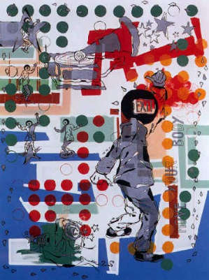 Zucco, Davide: "Dancing", tecnica mista, m. 2x1,5