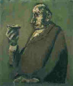 mario sironi, il bevitore, olio su tela, 1952