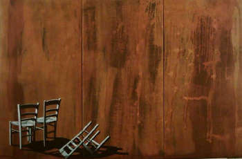 Hannu Palosuo - I need my memories 2002 olio e fogli di rame su tela 80x120