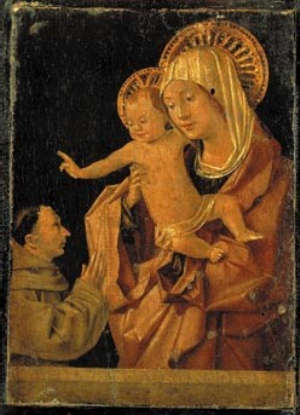 Antonello da Messina madonna con bambino e San Francesco orante