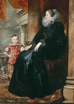 Anton Van Dyck-Dama genovese con figlio