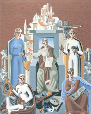 gino severini_cartone per il mosaico della triennale del 1933 le arti