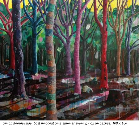 Simon Keenleyside, Lost innocent on a summer evening - oil on canvas, 160 x 180