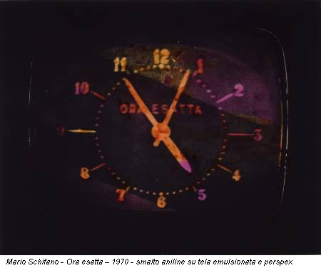 Mario Schifano - Ora esatta – 1970 - smalto aniline su tela emulsionata e perspex