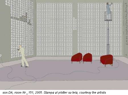 son:DA, room Nr _151, 2005. Stampa al plotter su tela, courtesy the artists