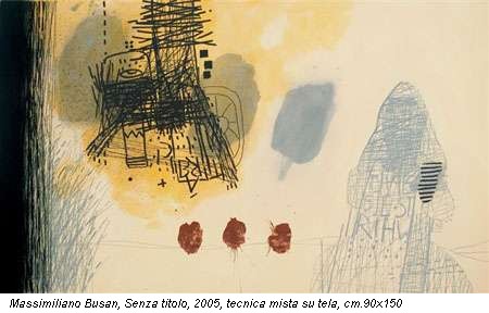Massimiliano Busan, Senza titolo, 2005, tecnica mista su tela, cm.90x150