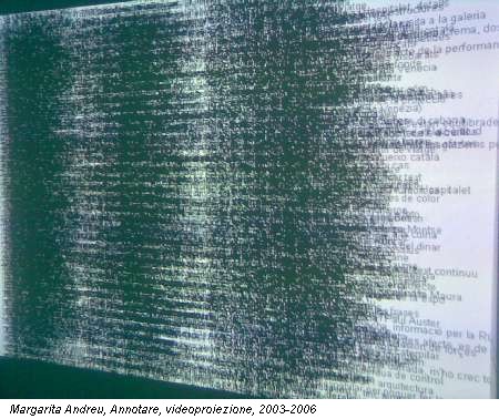 Margarita Andreu, Annotare, videoproiezione, 2003-2006