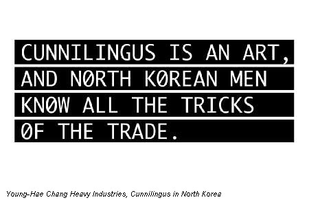 Young-Hae Chang Heavy Industries, Cunnilingus in North Korea